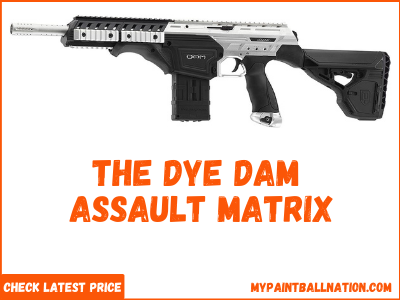 The Dye Dam Assault Matrix paintball weapon